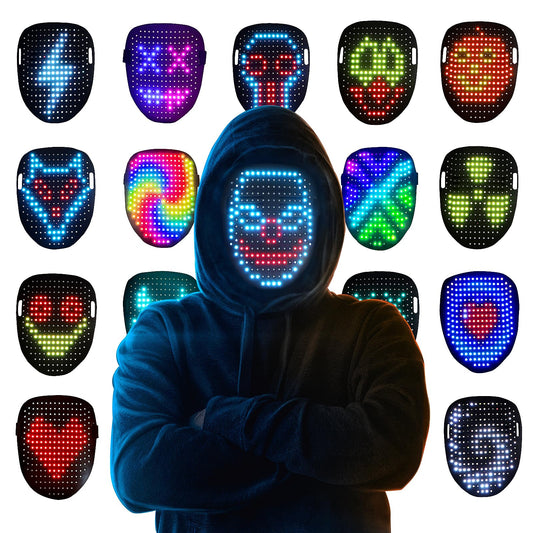 Mr.Pang LED Mask Light up Mask with Gesture Sensing, Cool Face Transforming Mask, Perfect Gifts for Halloween Christmas Birthday Cosplay Party