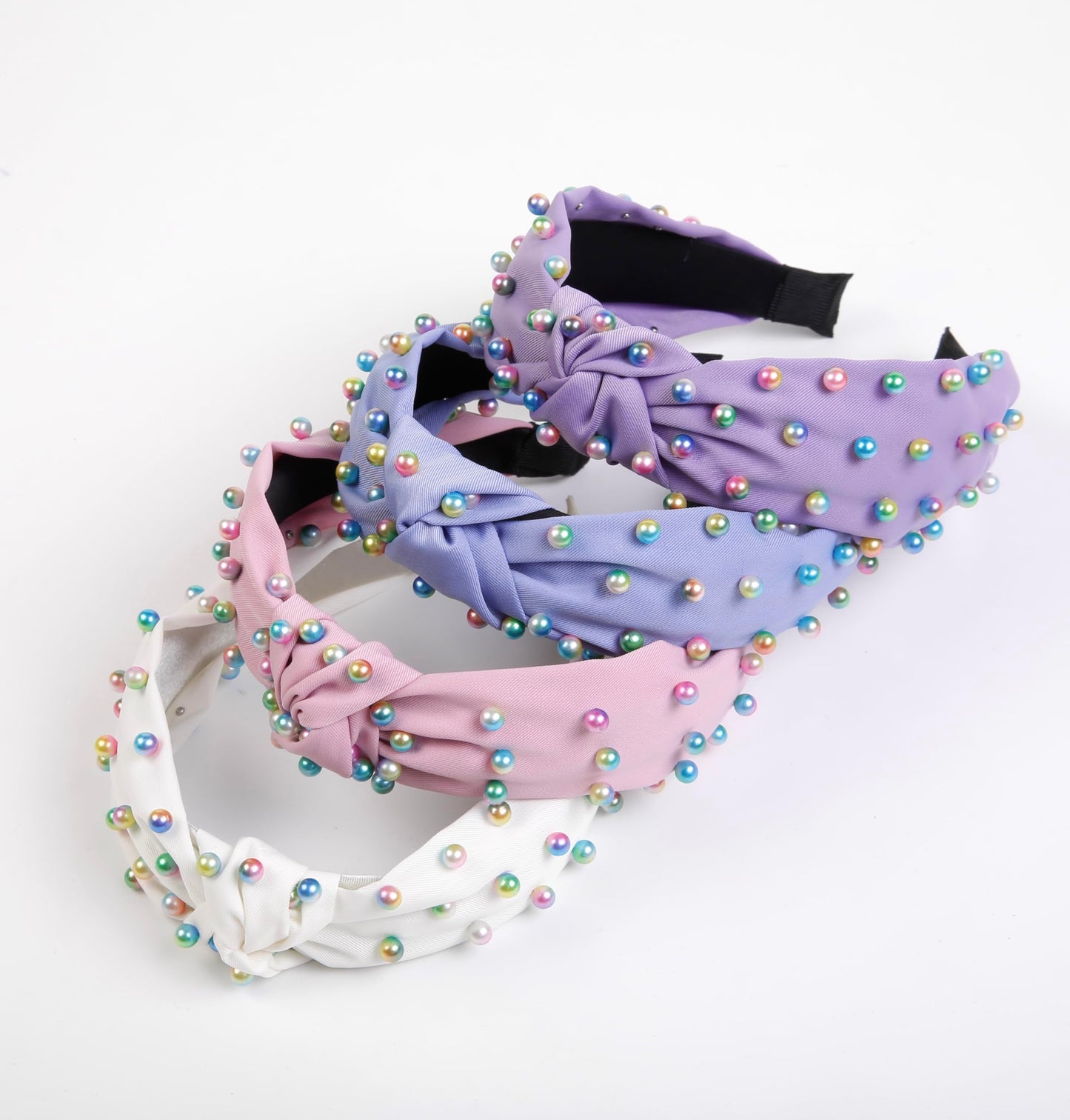 Easter Headbands for Women Girls - 4PCS Knotted Headbands for Women Trendy - Top Knot Pearl Head Band for Women’s Hair - Fashion Headband Wide Hair Bands Accessories