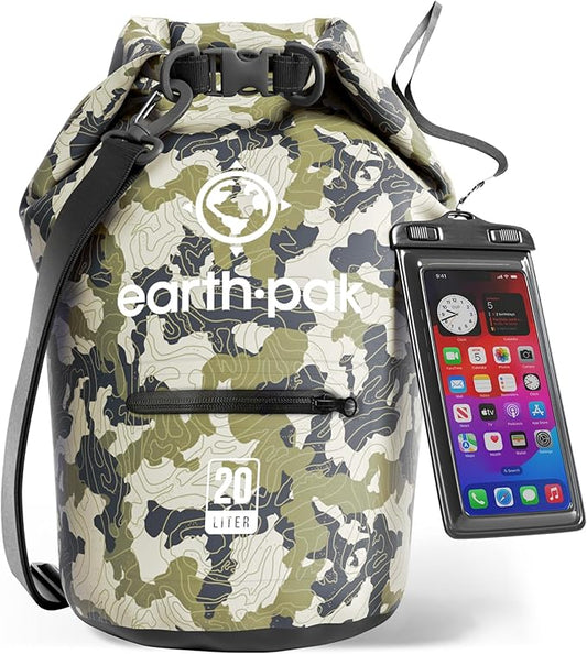 Earth Pak Waterproof Dry Bag with Zippered Pocket - Waterproof Dry Bag Backpack Keeps Gear Dry