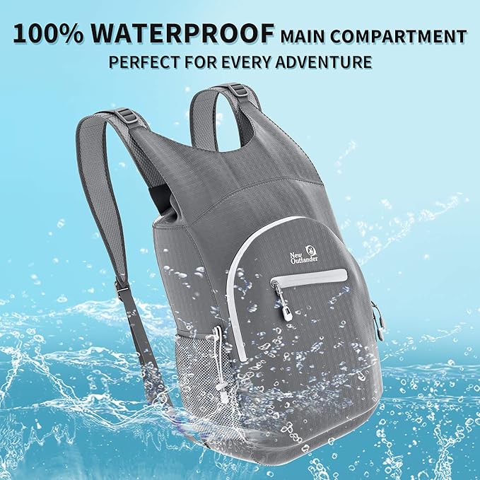 Outlander 100% Waterproof Hiking Backpack Lightweight Packable Travel Daypack