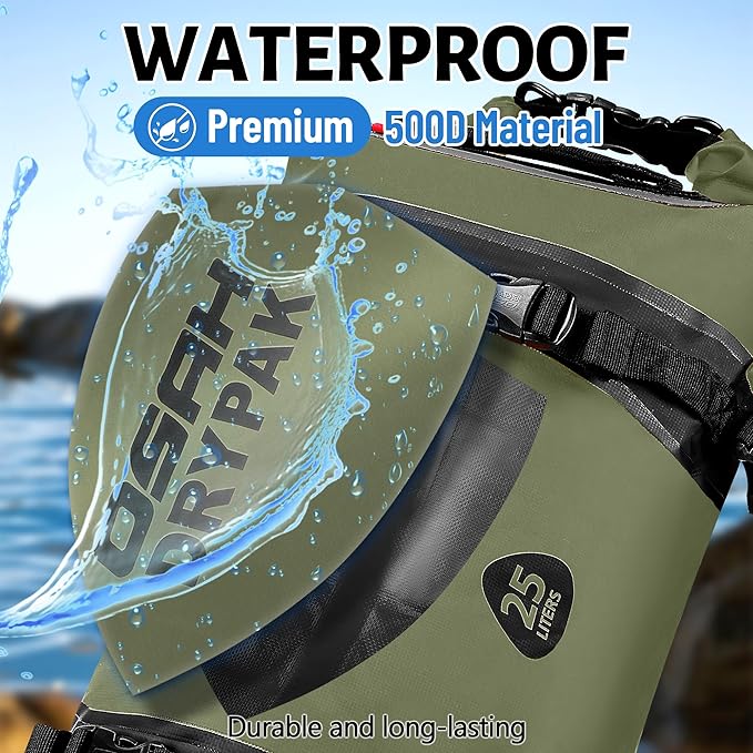 Waterproof Dry Bag - Motorcycle Luggage Tail Bag with Straps for Back Seat, Roll Top Lightweight Waterproof Backpack Sack for Travel, Swimming, Boating, Kayaking, Camping and Beach