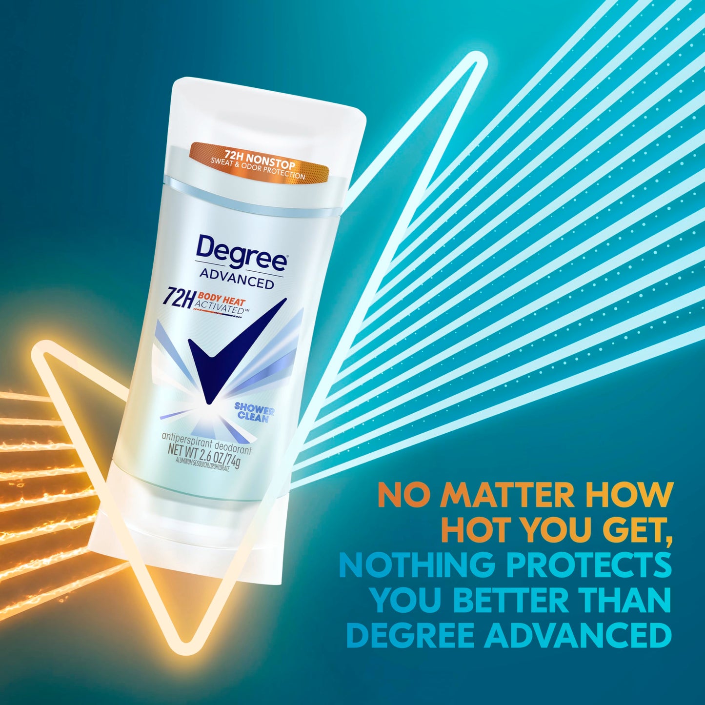 Degree Antiperspirant Deodorant Shower Clean Twin Pack 72-Hour Sweat & Odor Protection Antiperspirant for Women with Body Heat Activated Technology 2.6 oz