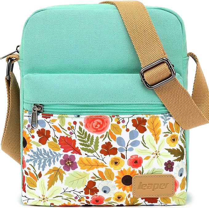 Leaper Girls Crossbody Purses for Kids 2 PCS Cross Body Bag Women Messenger Bag Girls Canvas Bag Cross Body Purse Set