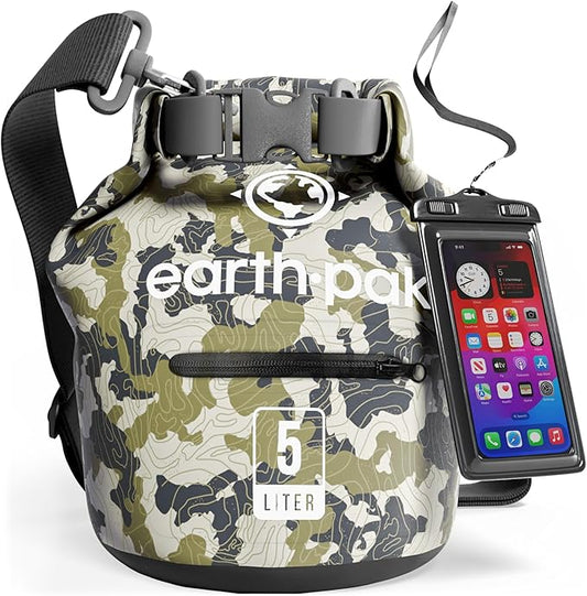 Earth Pak Waterproof Dry Bag with Zippered Pocket - Waterproof Dry Bag Backpack Keeps Gear Dry