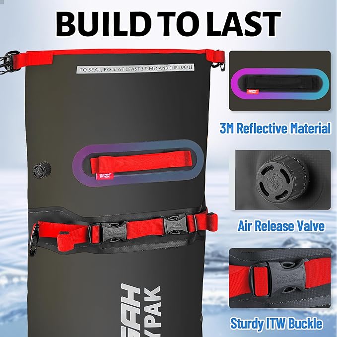 Waterproof Dry Bag - Motorcycle Luggage Tail Bag with Straps for Back Seat, Roll Top Lightweight Waterproof Backpack Sack for Travel, Swimming, Boating, Kayaking, Camping and Beach