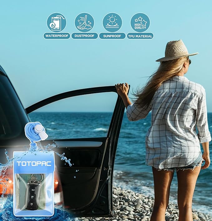 Waterproof Car Key FOB Pouch Submersible Dry Bag Holder for ID Credit Cards Cash Keys Case Swim Surf Floating Wallet