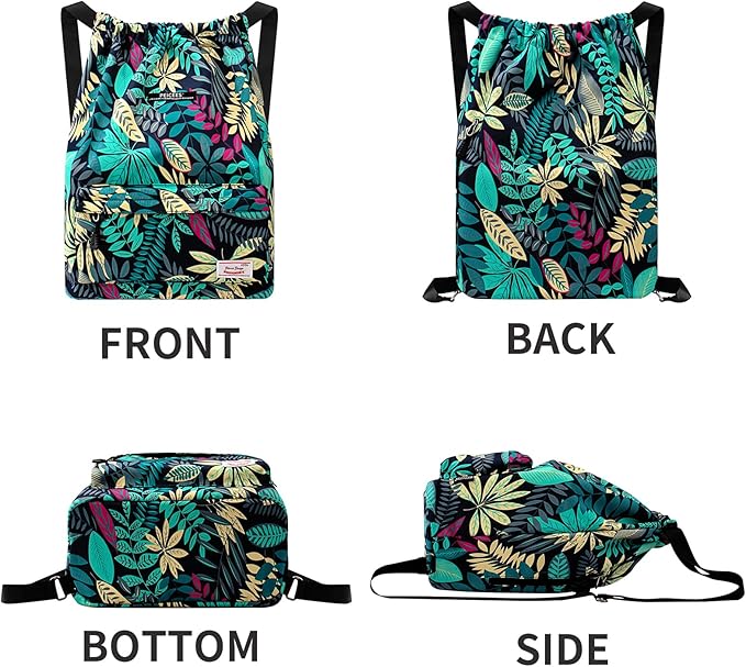 Peicees Waterproof Drawstring Sport Bag Lightweight Sackpack Backpack for Men and Women