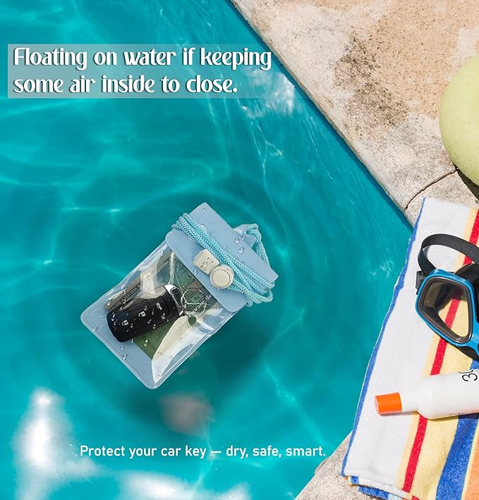 Waterproof Car Key FOB Pouch Submersible Dry Bag Holder for ID Credit Cards Cash Keys Case Swim Surf Floating Wallet