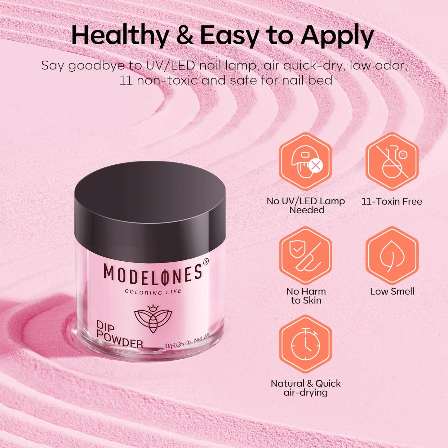 Modelones Dip Powder Nail Kit Starter, 20 Colors Summer Clear Pink Dipping Powder Liquid Set Base&Top Activator for French Nail Art Salon DIY Kit