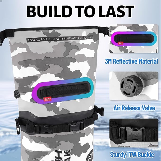 Waterproof Dry Bag - Motorcycle Luggage Tail Bag with Straps for Back Seat, Roll Top Lightweight Waterproof Backpack Sack for Travel, Swimming, Boating, Kayaking, Camping and Beach