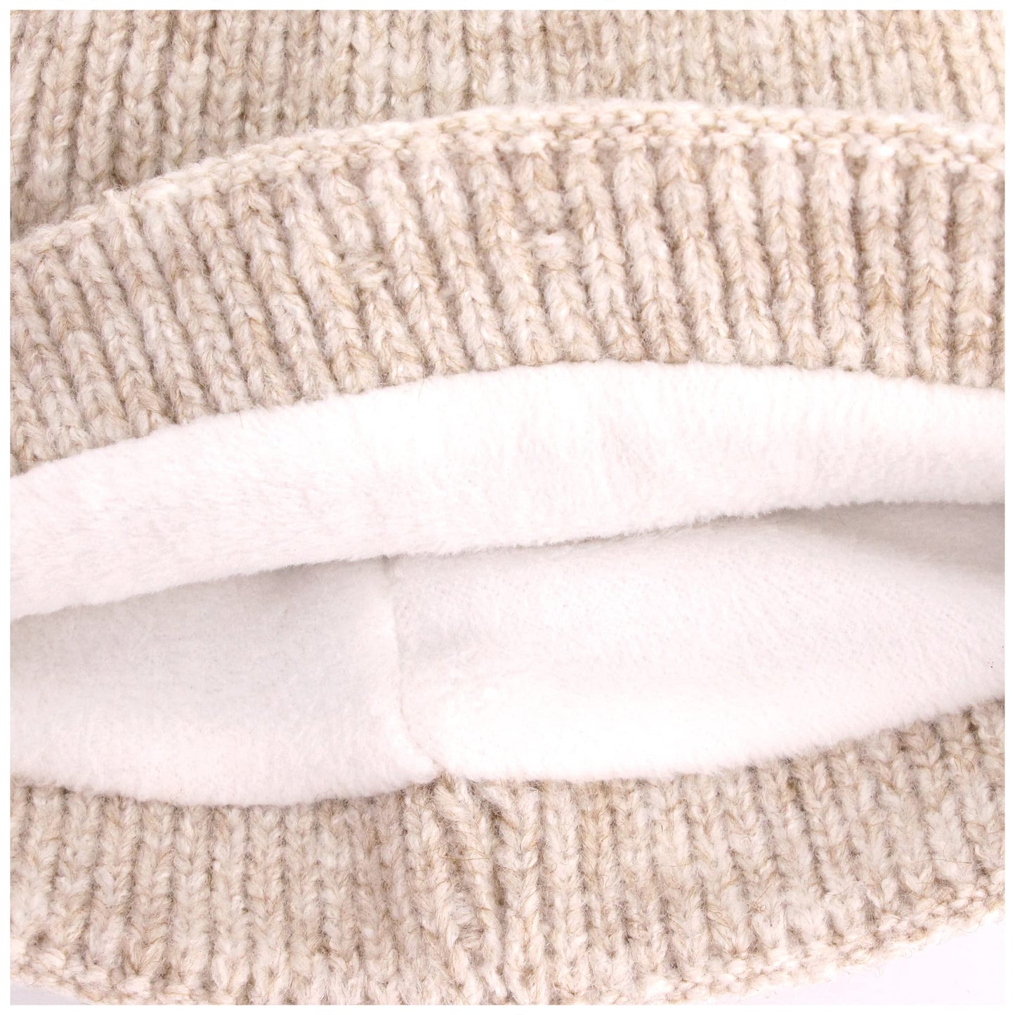 Haoohu Warm Cute Reindeer Antlers Knitted Hat Crochet Knit Cap Knitted Beanie for Adults Beige