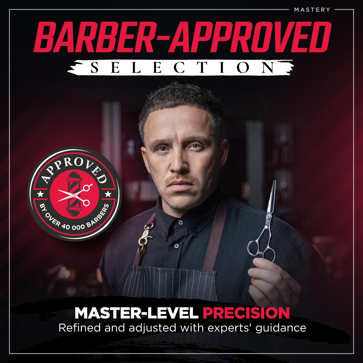 Fagaci Professional Hair Cutting Scissors Left 6” Japanese Steel for Ultra-Precise Cuts, Razor Sharp Blades Hair Scissors for Women & Men, Extreme Durability Hair Shears, Hair Cutting Barber Scissors