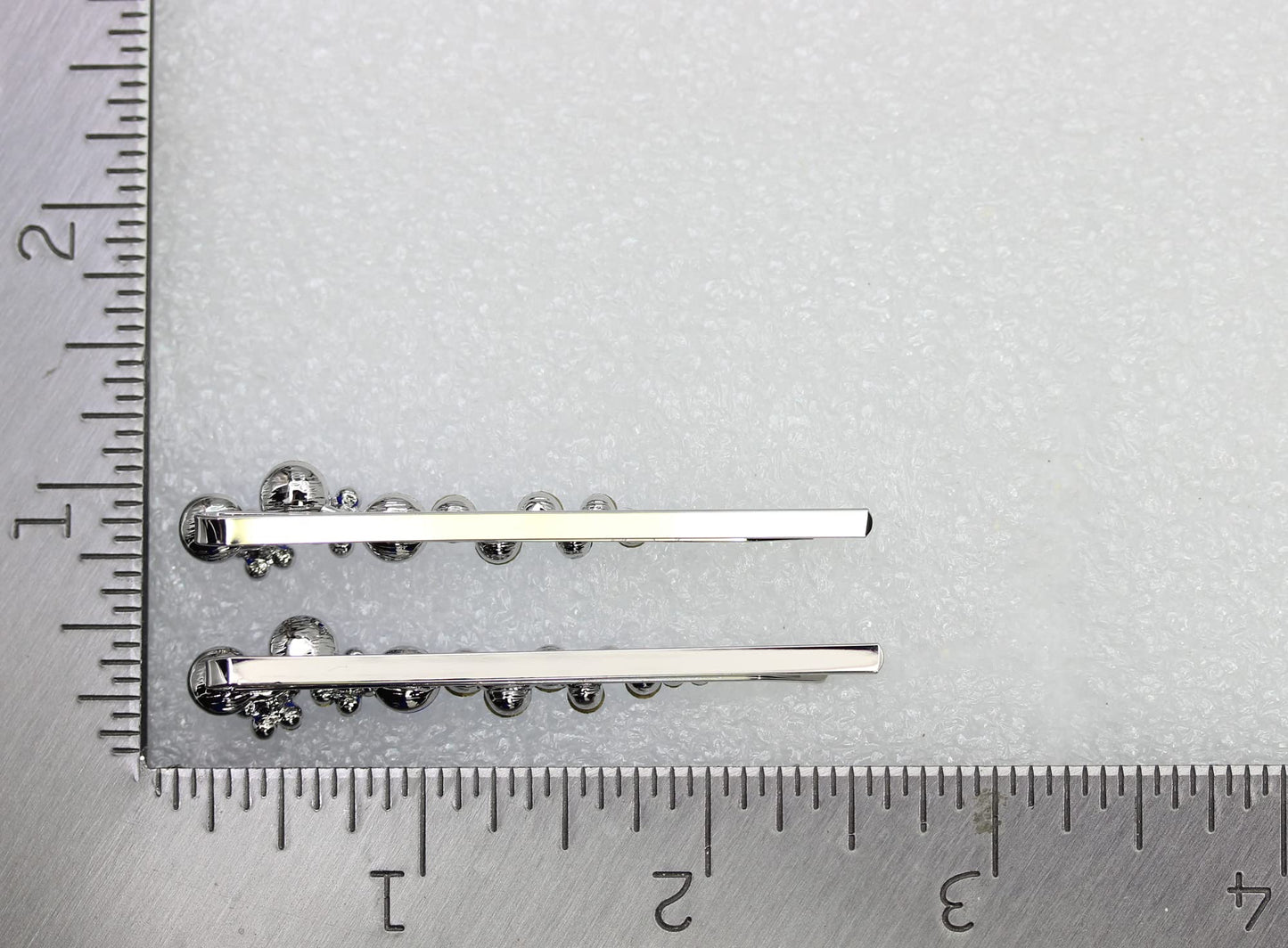 Faship A Pair Of Blue Premium Rhinestone Crystal Floral Hair Clips Pins 2 Pcs