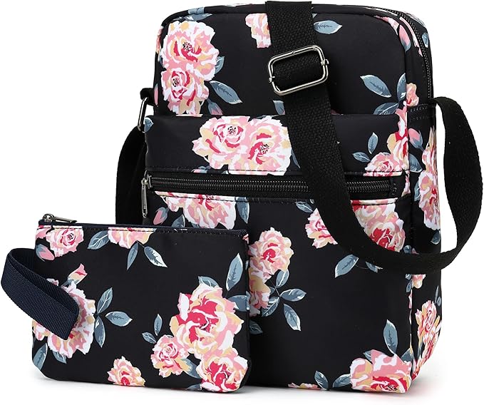 Leaper Girls Crossbody Purses for Kids 2 PCS Cross Body Bag Women Messenger Bag Girls Canvas Bag Cross Body Purse Set