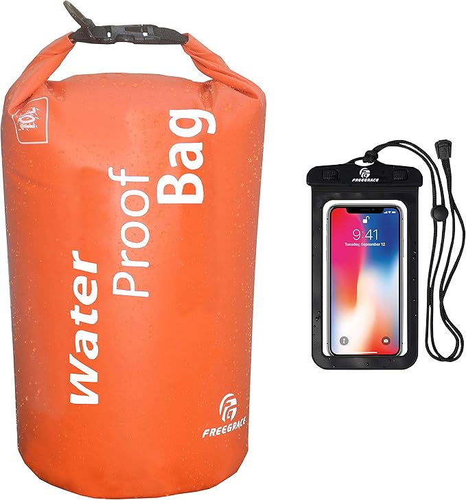 Waterproof Dry Bag - Lightweight Dry Sack with Seals and Waterproof Case - Float on Water - Keeps Gear Dry for Kayaking, Beach, Rafting, Boating, Hiking, Camping and Fishing