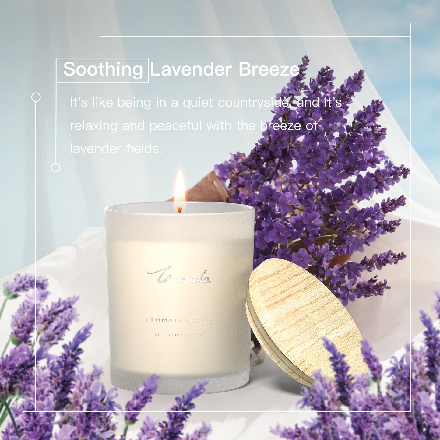 TRINIDa Scented Candles 120Hrs, Soy Candles for Home Scented, Aromatherapy Candle Set, Lavender Candle Gifts for Women Birthday
