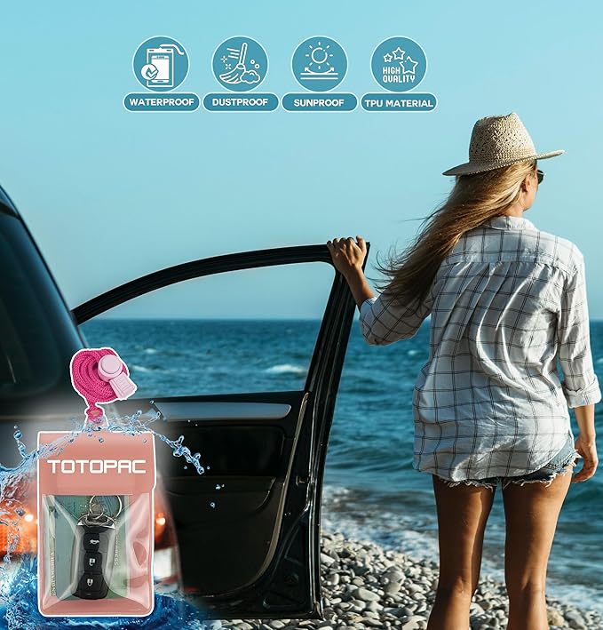 Waterproof Car Key FOB Pouch Submersible Dry Bag Holder for ID Credit Cards Cash Keys Case Swim Surf Floating Wallet