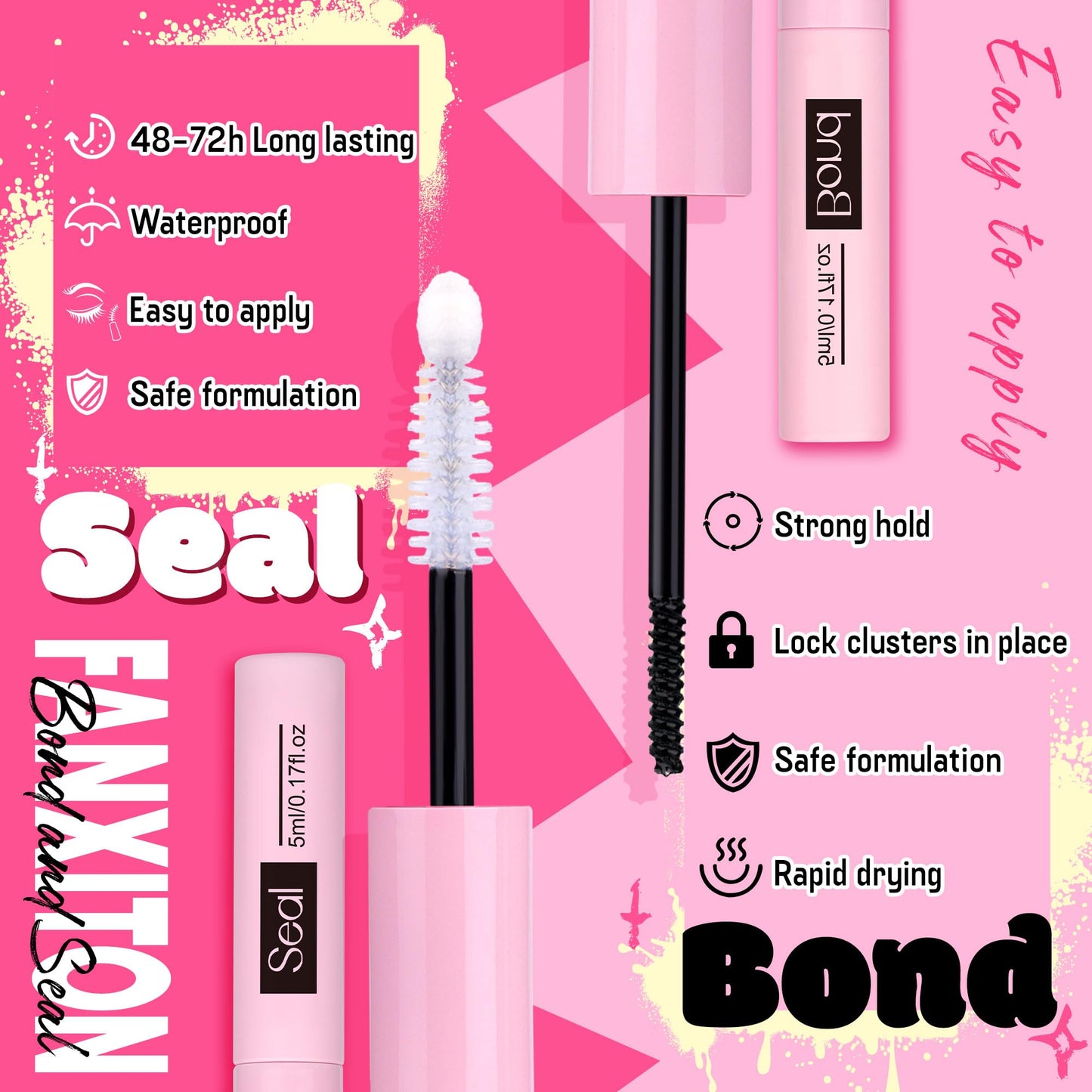 FANXITON Lash Clusters Kit Wispy Lashes Clusters Kit Natural C Lash Extensions Kit 280 Pcs Eyelash Clusters Kit with Lash Bond and Seal Tweezers Individual Lashes Kit