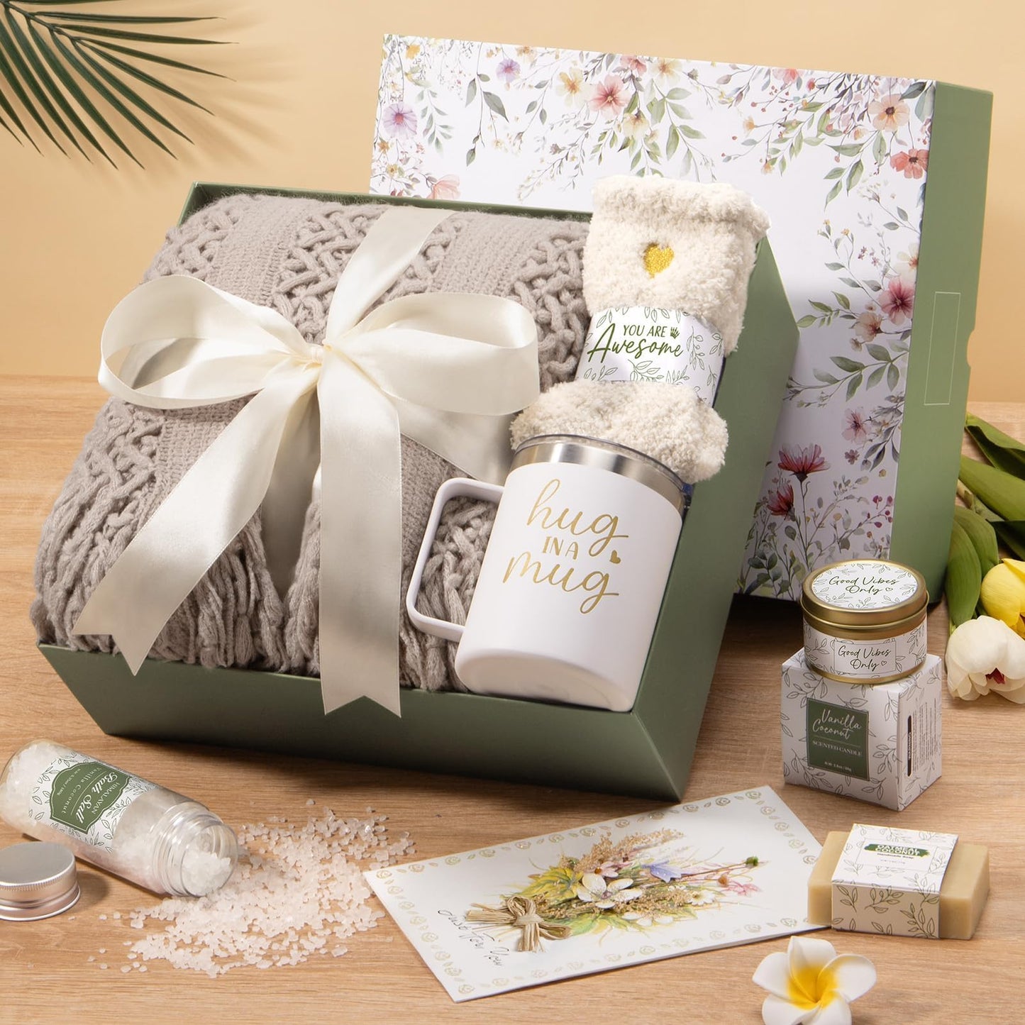 Self Care Gifts for Women Get Well Soon Gifts, Birthday Gifts for Women Care Package, Sympathy Gift Baskets Spa Gifts Thinking of You Inspirational Mothers Day Gifts for Mom Her Wife Friend Grandma