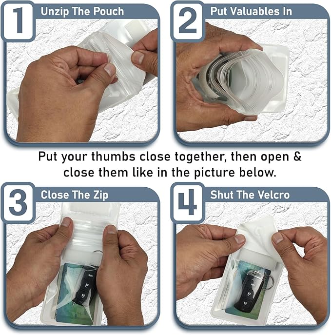 Waterproof Car Key FOB Pouch Submersible Dry Bag Holder for ID Credit Cards Cash Keys Case Swim Surf Floating Wallet