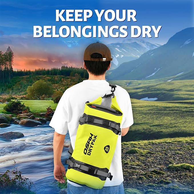 Waterproof Dry Bag - Motorcycle Luggage Tail Bag with Straps for Back Seat, Roll Top Lightweight Waterproof Backpack Sack for Travel, Swimming, Boating, Kayaking, Camping and Beach