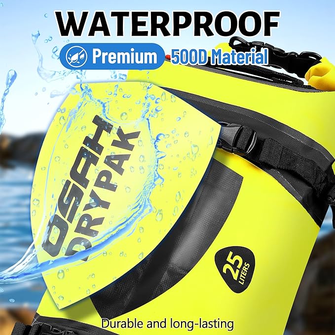 Waterproof Dry Bag - Motorcycle Luggage Tail Bag with Straps for Back Seat, Roll Top Lightweight Waterproof Backpack Sack for Travel, Swimming, Boating, Kayaking, Camping and Beach