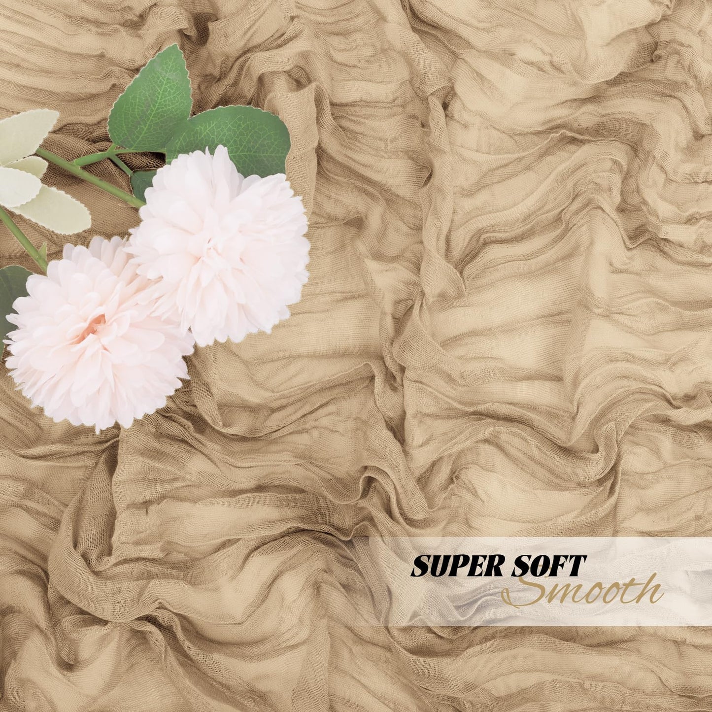 8 Pack Beige Cheesecloth Table Runners 20x120 Inch Gauze Table Runner Cheese Cloth 10FT Beige Table Runner Rustic Sheer Runner for Wedding Birthday Party Baby Shower Table Decor