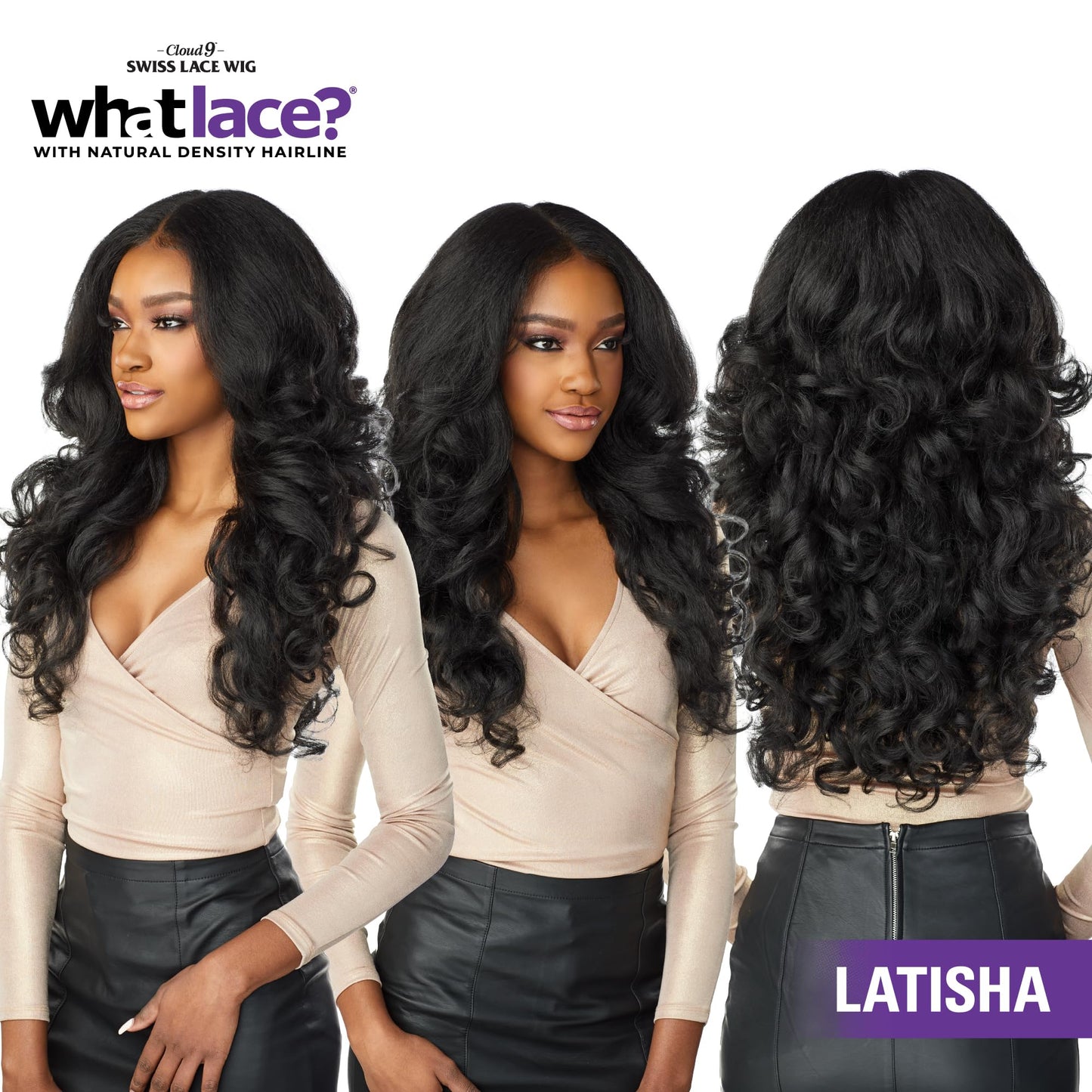 Sensationnel What lace 13x6 wigs - latisha lacefrontal hand tied glueless synthetic with natural density preplucked hairline (Tipped Off Black and Honey Blonde T1B/27)