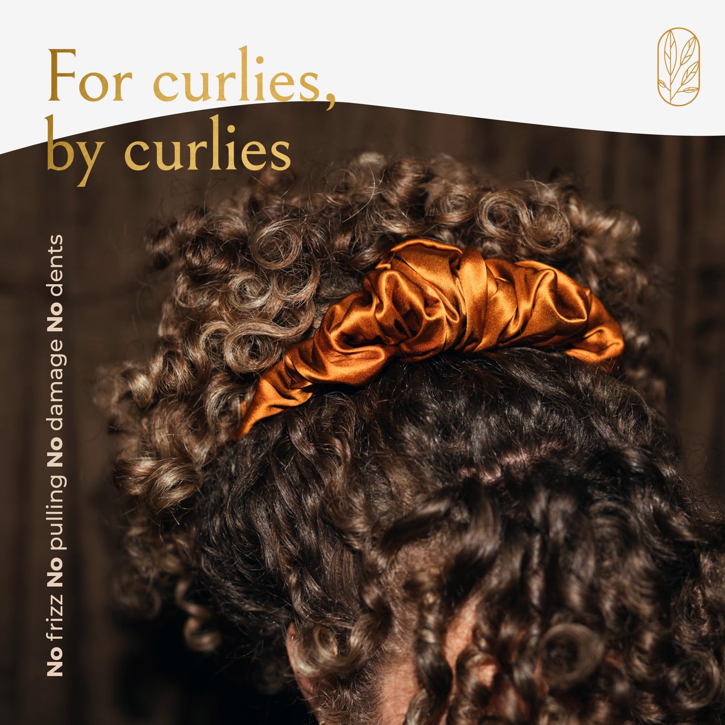 Curlfriend Collective Scrunchies for Women, Extra Large Silk Scrunchies for Curly Hair, Silk Hair Ties No Damage, Hair Accessories for Thick Hair, Ponytail Holders -Pumpkin, XL
