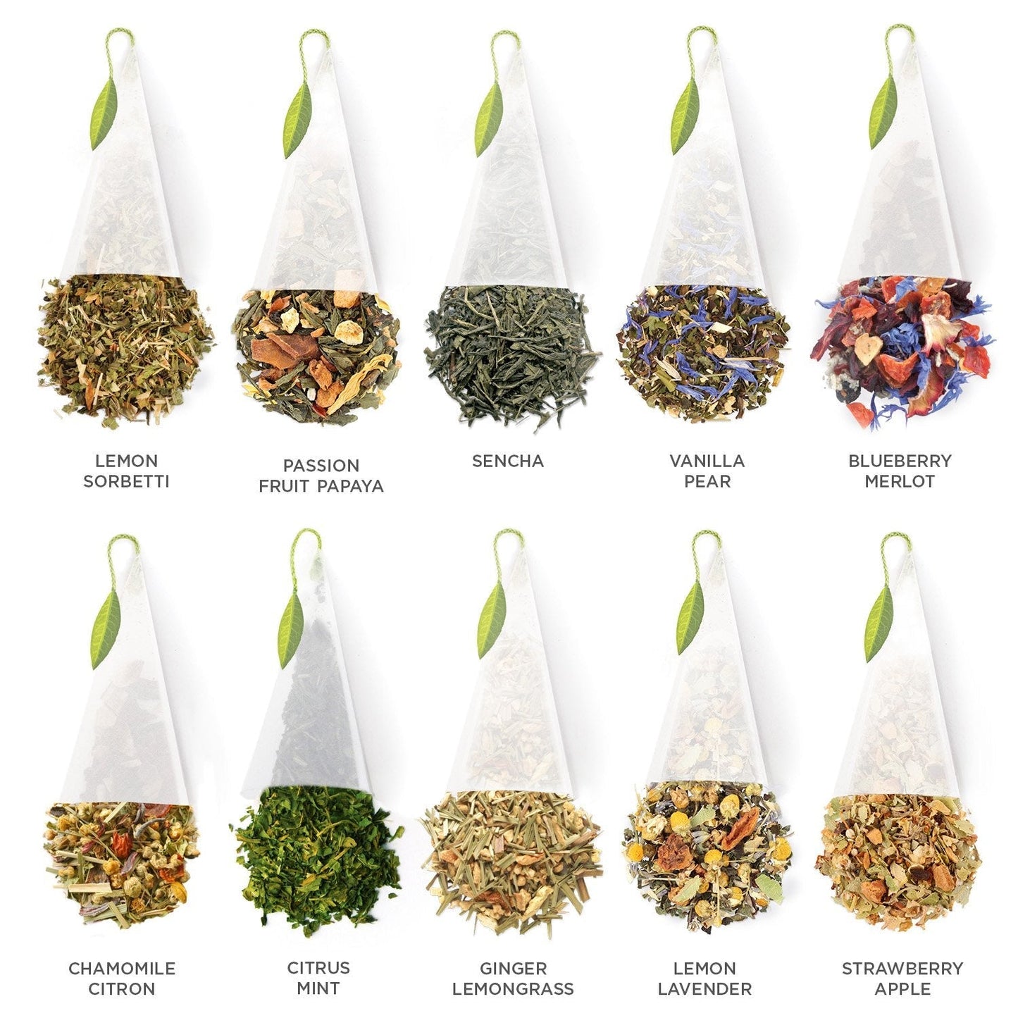 Tea Forte Tea Tasting Assortment Premium Tea Chest Gift Sampler, 40 Count, 2 of each Variety Blend Individually Wrapped Handcrafted Pyramid Infuser Bags