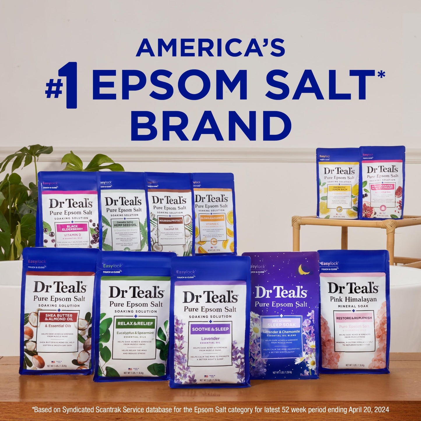 Dr Teal's Pure Epsom Salt, Lavender, Eucalyptus & Wellness Trio Bundle, 3 lbs (Pack of 3)