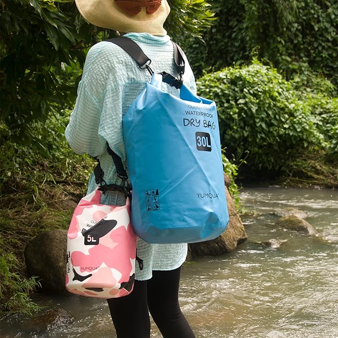 Waterproof Dry Bag Backpack 5L/10L/20L/30L/40L, Roll Top Floating Waterproof Storage Bags for Kayaking, Boating, Swimming, Hiking, Camping and Fishing