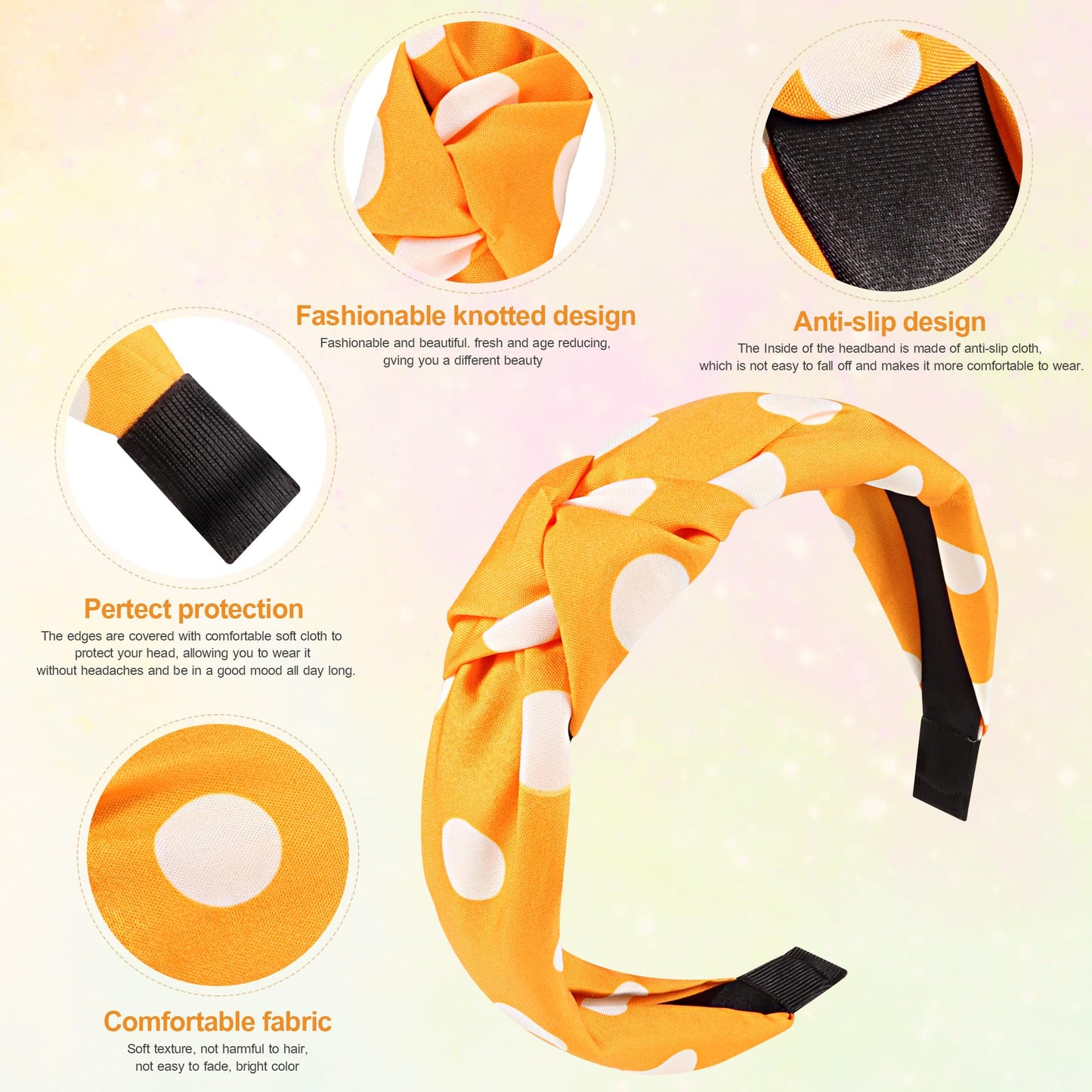 DiyJibb Headbands for Women Girls - 6PCS Stylish Top Knotted Headbands - Knotted Headband for Women - Head Bands Wide Hairband Hair Accessories