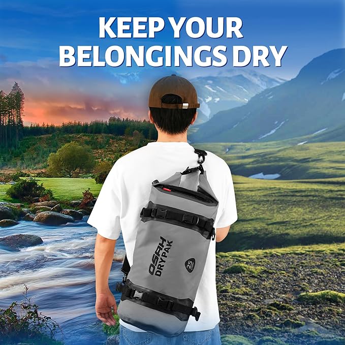 Waterproof Dry Bag - Motorcycle Luggage Tail Bag with Straps for Back Seat, Roll Top Lightweight Waterproof Backpack Sack for Travel, Swimming, Boating, Kayaking, Camping and Beach