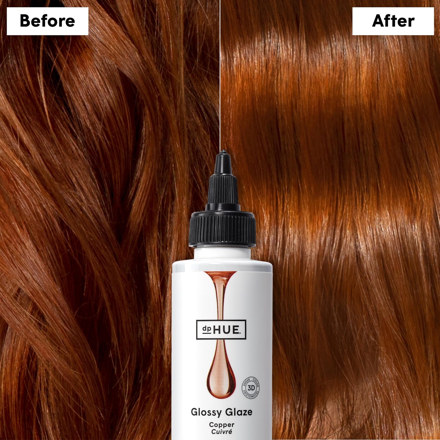 dpHUE Glossy Glaze, Copper - 4 fl oz - In-Shower Conditioning Glaze for Luminous Shine & Sheer Color - Paraben, SLS & SLES Sulfate Free - Leaping Bunny Certified