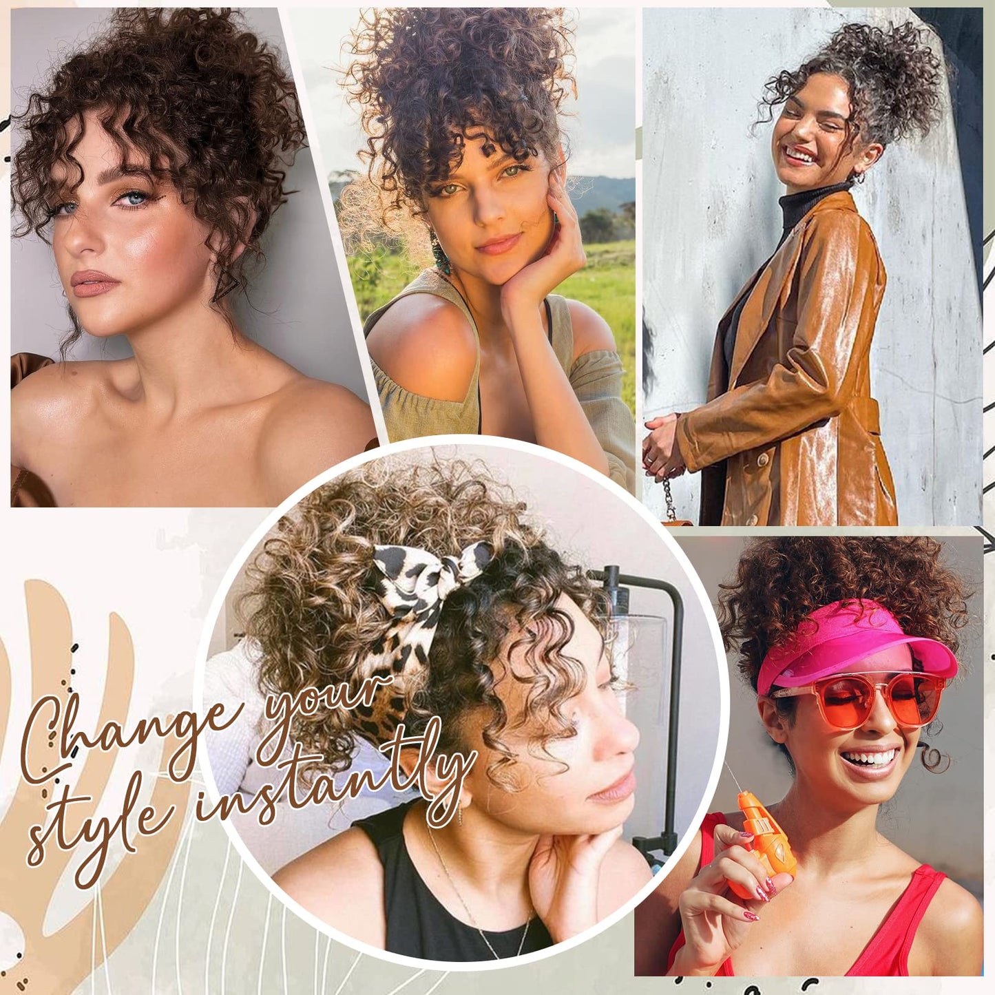 DOROJJ Curly Drawstring Ponytail Extension for Black Women Curly Ponytail Extension Drawstring Ponytail Curly Hair Extensions Ponytail Extensions for Women Drawstring Ponytail Curly Extension