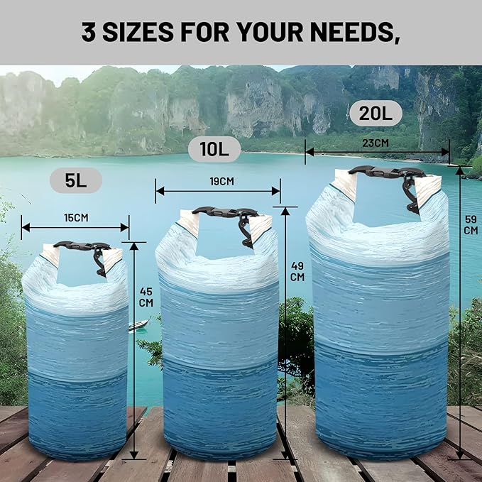 Waterproof Dry Bag,Roll Top Waterproof Backpack 2L/5L/10L/20L/30L/40L Floating Lightweight Bags for Kayaking, Boating, Fishing, Swimming Camping