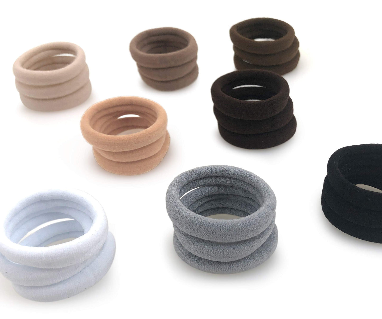 Cyndibands Seamless Hair Ties - Royal Blue - Gentle Hair Ties No Damage, Standard Size 1.5 Inch, Soft and Stretchy Nylon Fabric Ponytail Holders - 12 Count