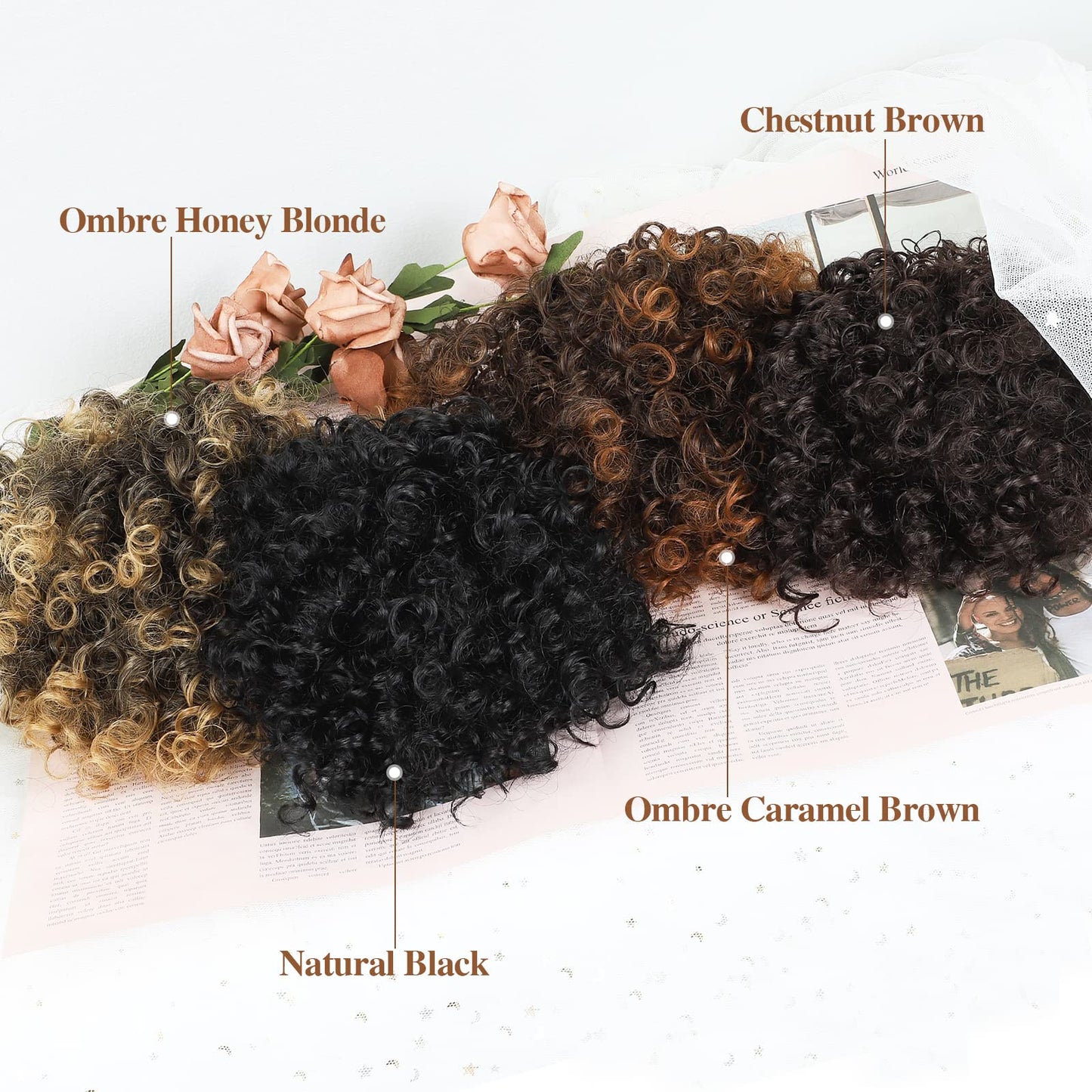 DOROJJ Curly Drawstring Ponytail Extension for Black Women Curly Ponytail Extension Drawstring Ponytail Curly Hair Extensions Ponytail Extensions for Women Drawstring Ponytail Curly Extension