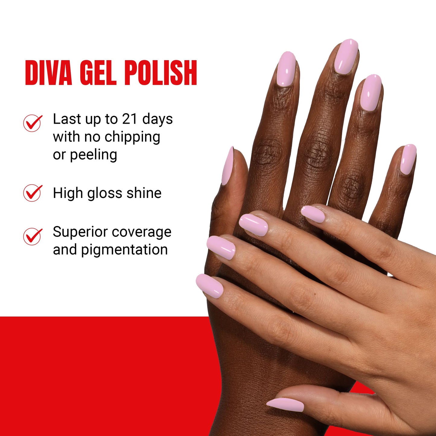 DND Diva Gel Polish Set, First Class Collection, UV/LED Gel Polish and Air Dry Nail Lacquer, Matching Chip-Free Polish Duo, 183 Pink Ribbons, 0.5 Fl Oz