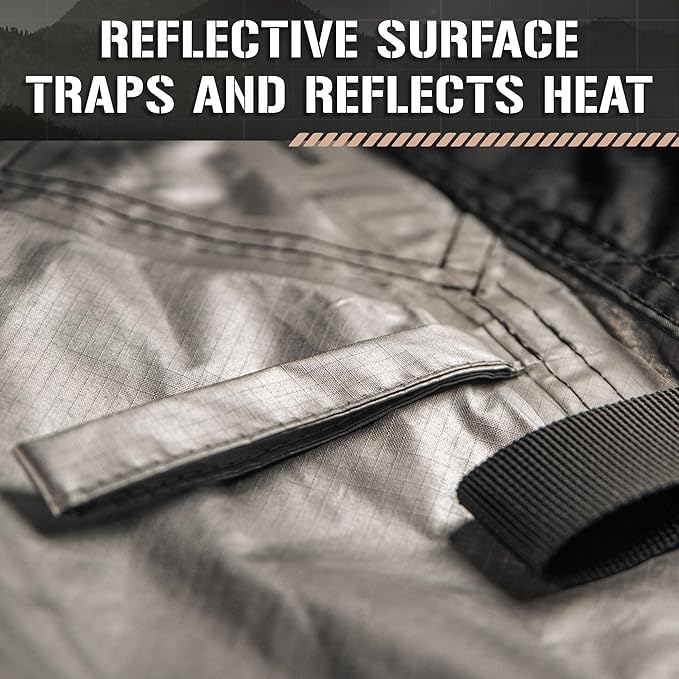 Waterproof Camping Tarp Shelter for Backpacking, Hiking, Hammock, and Bushcraft (Black, 10 FT x 12 FT)