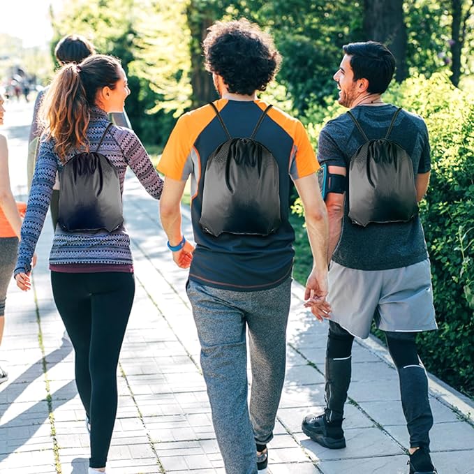 GoodtoU Drawstring Bags, Drawstring Backpacks Bulk Nylon Backpack Draw String Back Bag Cinch Sack Drawstring Gym Bag String Backpack for Sport, Traveling, Team (20 Colors, 40Pcs)