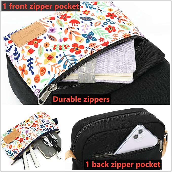 Leaper Girls Crossbody Purses for Kids 2 PCS Cross Body Bag Women Messenger Bag Girls Canvas Bag Cross Body Purse Set