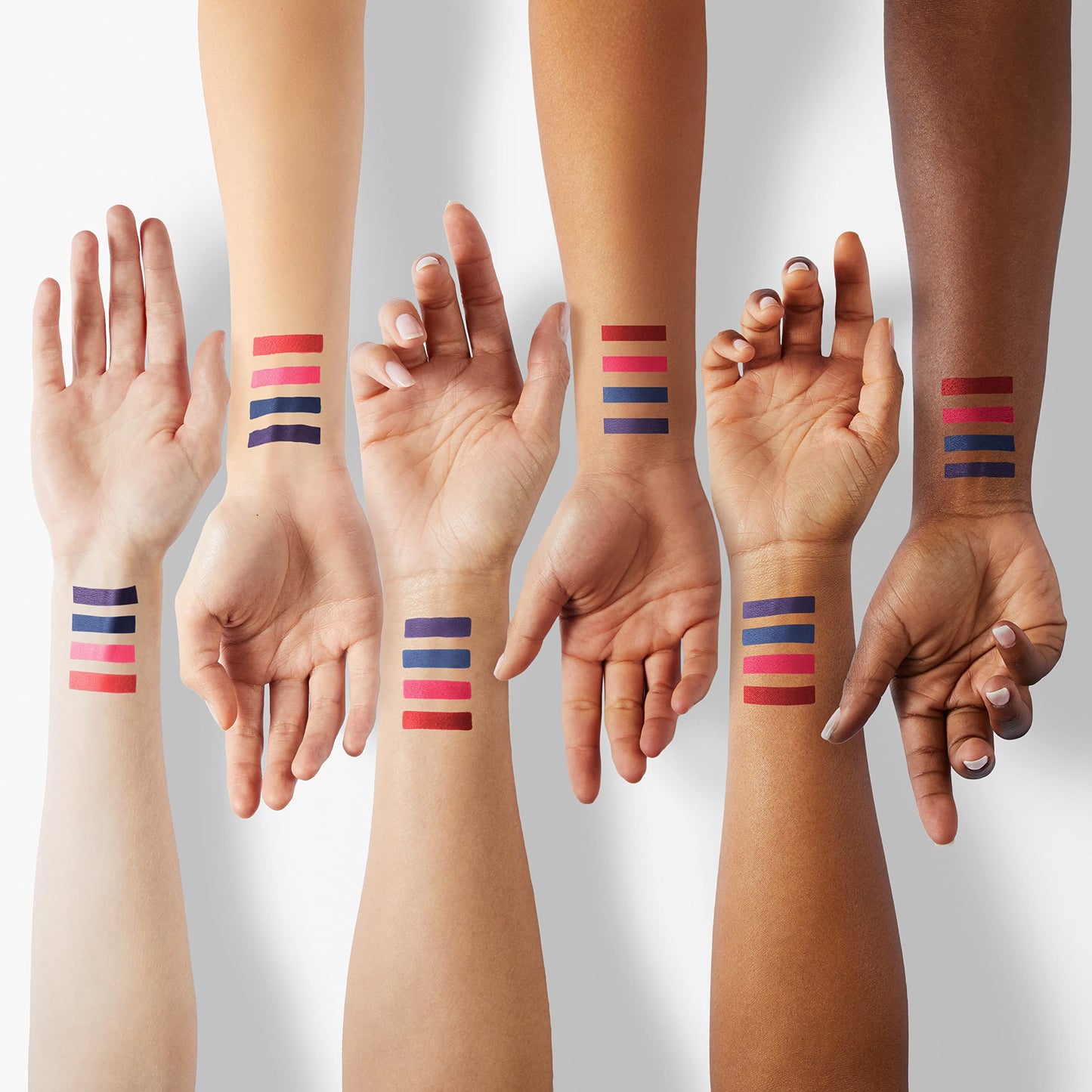 evpct Colored Winged Eyeliners Stamp 4 in 1 Stars Flowers Hearts Moon Face Makeup Stamp Set Eye Liners for Women Waterproof Purple Blue Red Pink Liquid Eyeliner Colorful Set Wingliner Shapes