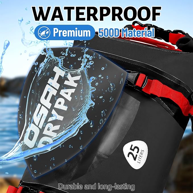 Waterproof Dry Bag - Motorcycle Luggage Tail Bag with Straps for Back Seat, Roll Top Lightweight Waterproof Backpack Sack for Travel, Swimming, Boating, Kayaking, Camping and Beach