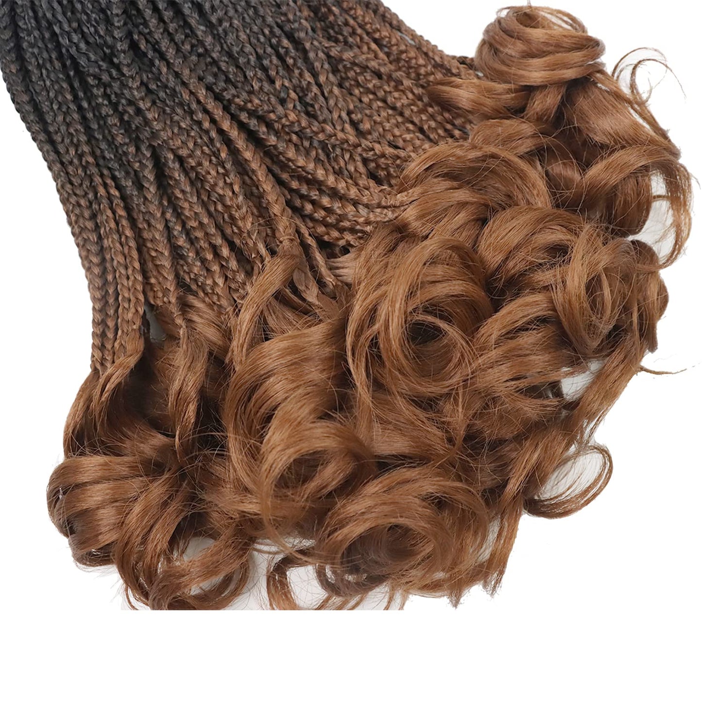 Crochet Braids 14 Inch French Curly Braiding Hair Goddess Box Braids Crochet Hair Curly Braiding Hair French Curl Crochet Braids with Curly Ends Spanish Curly Braiding Hair Extensions(B29#)