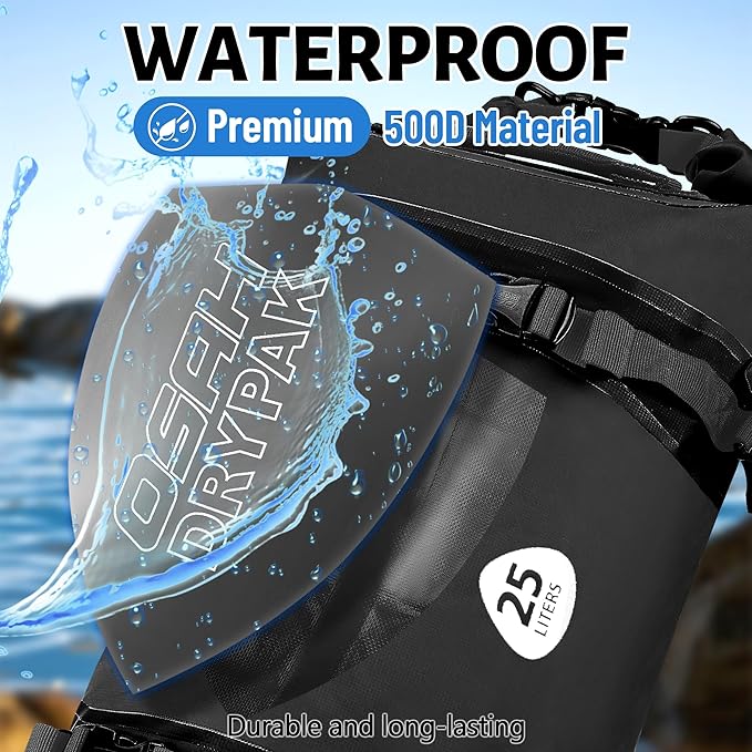 Waterproof Dry Bag - Motorcycle Luggage Tail Bag with Straps for Back Seat, Roll Top Lightweight Waterproof Backpack Sack for Travel, Swimming, Boating, Kayaking, Camping and Beach
