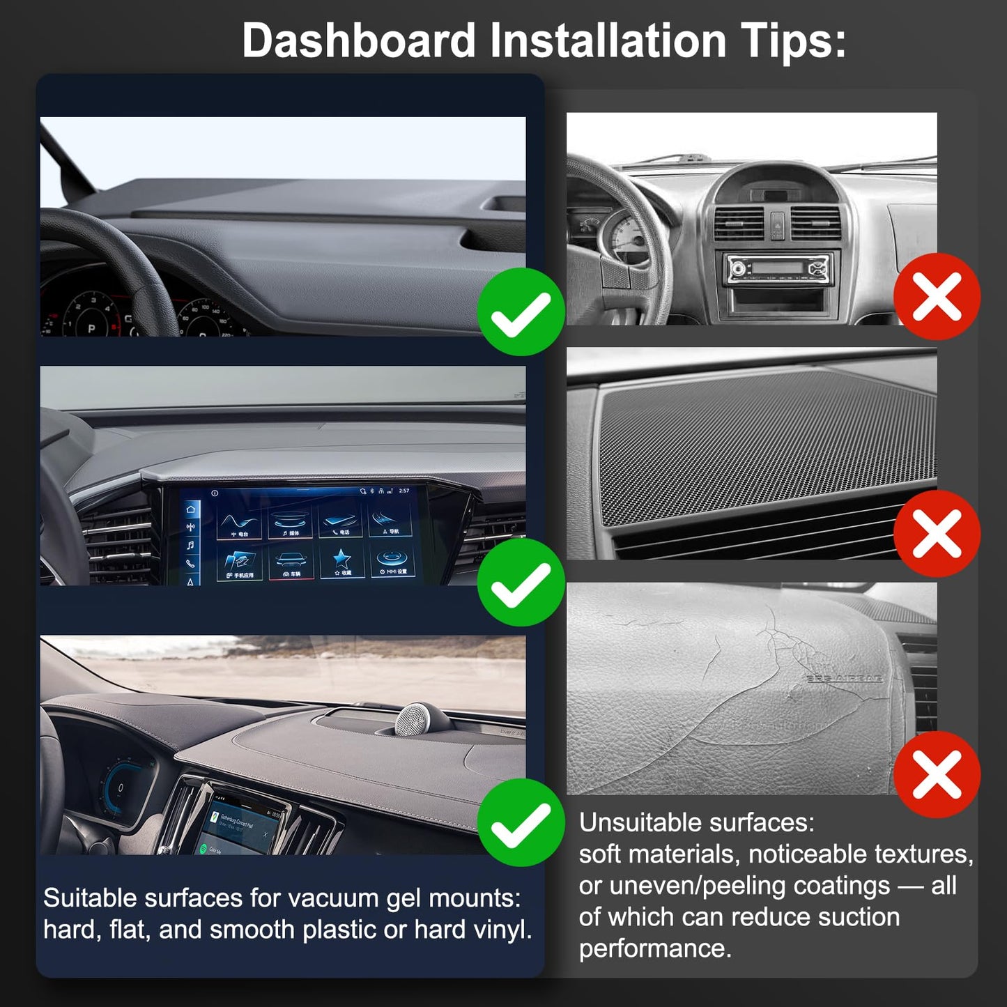 Jikasho Vacuum Magnetic Suction Phone Holder, Foldable and Retractable Hands-Free Suction Cup Phone Mount for Car/Gym/Mirror/Smooth Surface, Compatible with iPhone Android and All Smartphones (Black)