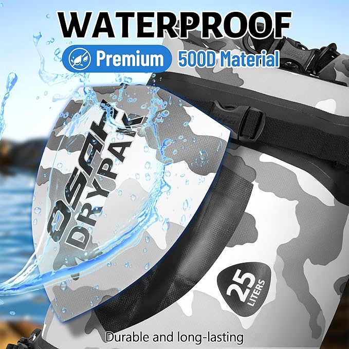 Waterproof Dry Bag - Motorcycle Luggage Tail Bag with Straps for Back Seat, Roll Top Lightweight Waterproof Backpack Sack for Travel, Swimming, Boating, Kayaking, Camping and Beach