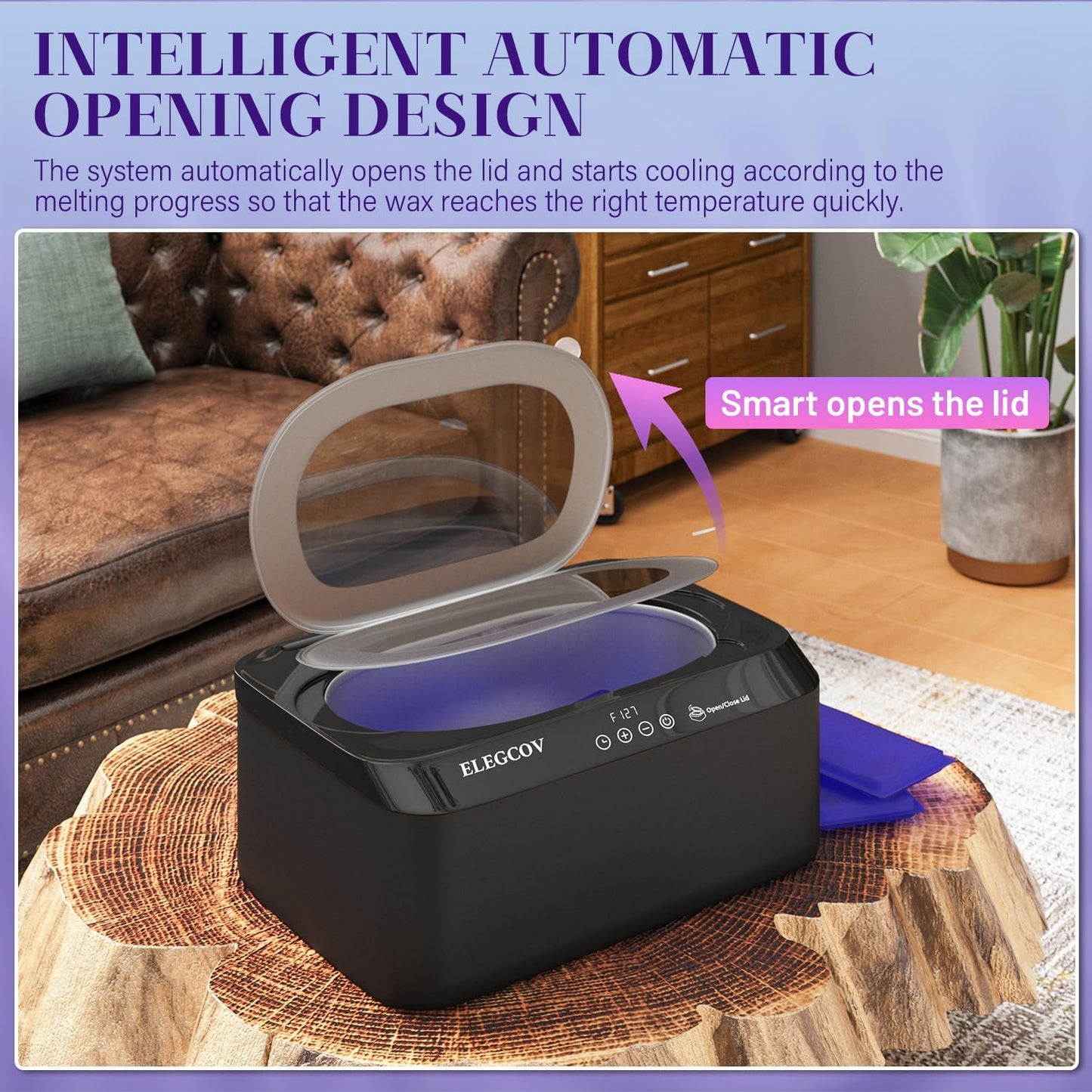 ELEGCOV Paraffin Wax Machine for Hand and Feet, 4500ml Paraffin Warmer with 8 Pack Paraffin Wax Refills, Precision Temperature Control for Reservation Paraffin Wax Bath, Fast Wax Meltdown, Black